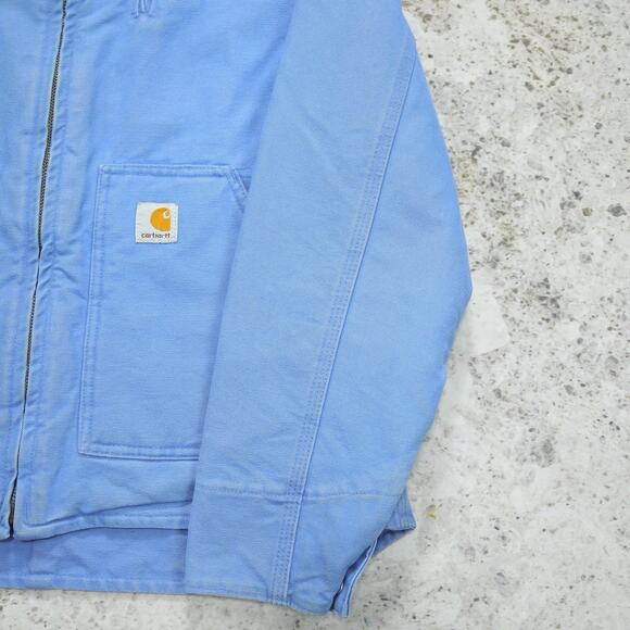 Vintage Carhartt WJ022 FHB Blue WOMENS Jacket Sherpa Lined Size Medium - Picture 10 of 16